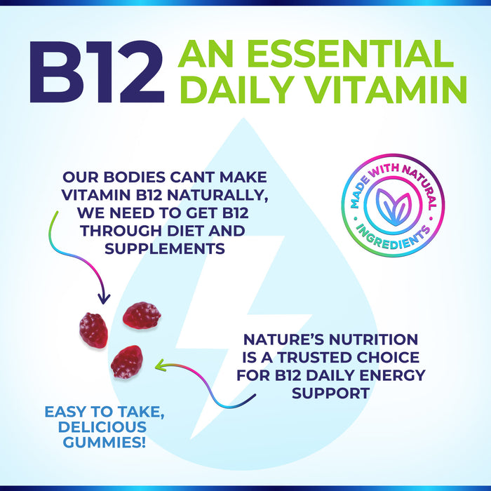 B-12 Vitamin Energy Gummies – 4500mcg – 60 Count