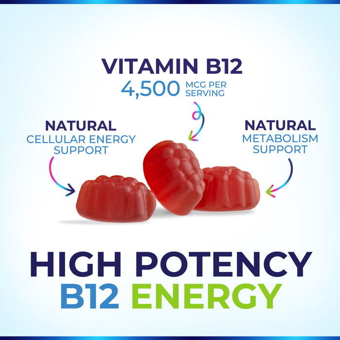 B-12 Vitamin Energy Gummies – 4500mcg – 60 Count