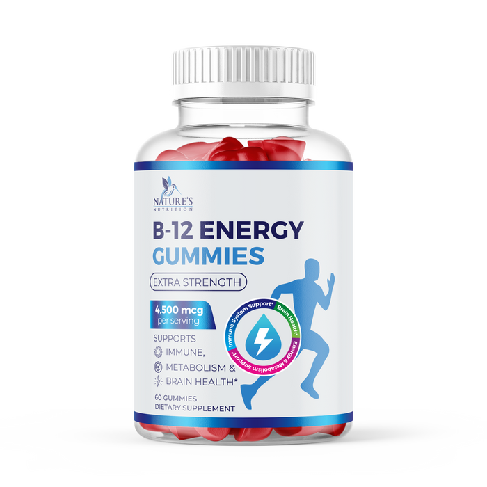 B-12 Vitamin Energy Gummies – 4500mcg – 60 Count